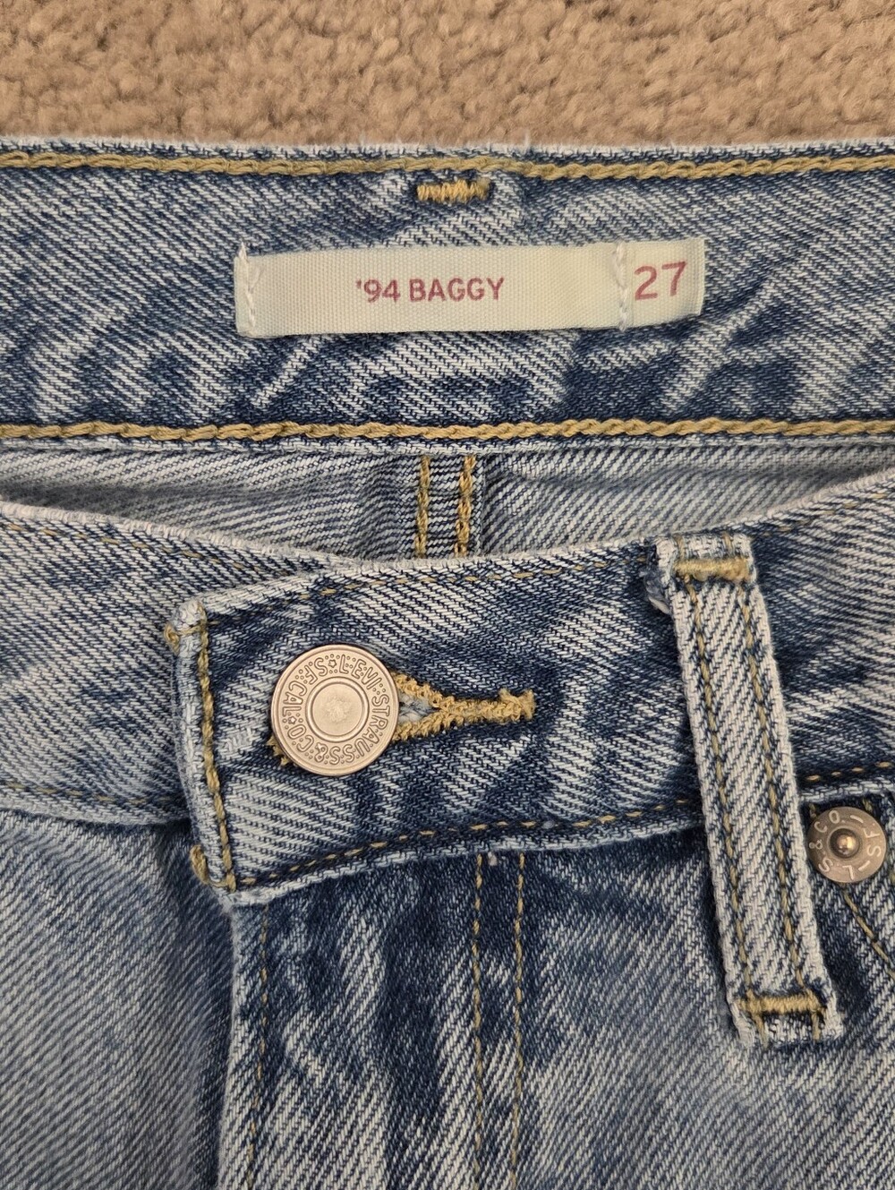 Levi's ‘94 Baggy Bootcut Medium Wash Denim Jeans Womens Size 27 - Picture 4 of 10